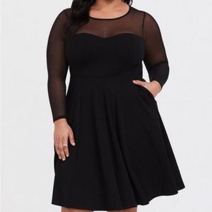 Torrid mesh illusion skater dress